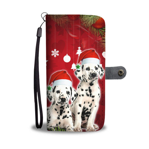 Cute Dalmatian Dog On Christmas Print Wallet Case-Free Shipping