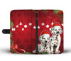 Cute Dalmatian Dog On Christmas Print Wallet Case-Free Shipping