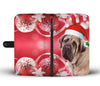 English Mastiff On Christmas Print Wallet Case-Free Shipping