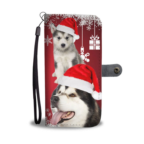 Alaskan Malamute Christmas Print Wallet Case-Free Shipping