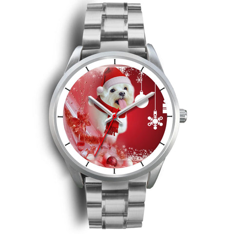 Cute Maltese Dog Christmas Print Wrist Watch-Free Shipping