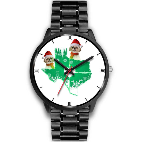 Shih Tzu Texas Christmas Print Wrist Watch-Free Shipping