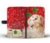 Golden Retriever On Christmas Print Wallet Case- Free Shipping