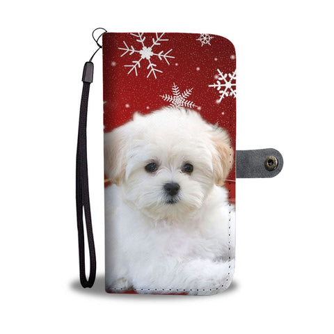 Maltese Dog On Christmas Print Wallet Case-Free Shipping