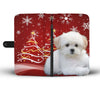 Maltese Dog On Christmas Print Wallet Case-Free Shipping