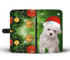 Cute Maltese Dog On Christmas Print Wallet Case-Free Shipping