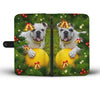 Cute Bulldog Puppy Christmas Print Wallet Case-Free Shipping