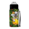 Cute Bulldog Puppy Christmas Print Wallet Case-Free Shipping