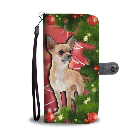 Cute Chihuahua Dog Christmas Print Wallet Case-Free Shipping