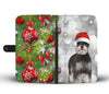 Miniature Schnauzer On Christmas Print Wallet Case-Free Shipping