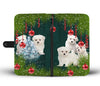 Cute Maltese Dog Christmas Print Wallet Case-Free Shipping