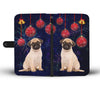 Cute Pug Dog Christmas Print Wallet Case-Free Shipping