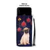 Cute Pug Dog Christmas Print Wallet Case-Free Shipping