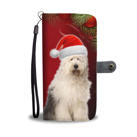 Old English Sheepdog On Christmas Print Wallet Case-Free Shipping