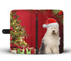 Old English Sheepdog On Christmas Print Wallet Case-Free Shipping