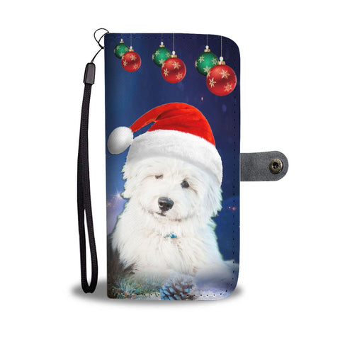 Old English Sheepdog Christmas Print Wallet Case-Free Shipping