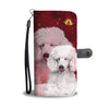 Poodle Dog On Red Christmas Print Wallet Case-Free Shipping