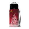 Poodle Dog On Red Christmas Print Wallet Case-Free Shipping