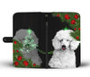 Lovely Poodle Dog Christmas Print Wallet Case-Free Shipping