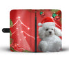 Cute Poodle On Christmas Print Wallet Case-Free Shipping