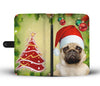 Lovely Pug On Christmas Print Wallet Case-Free Shipping