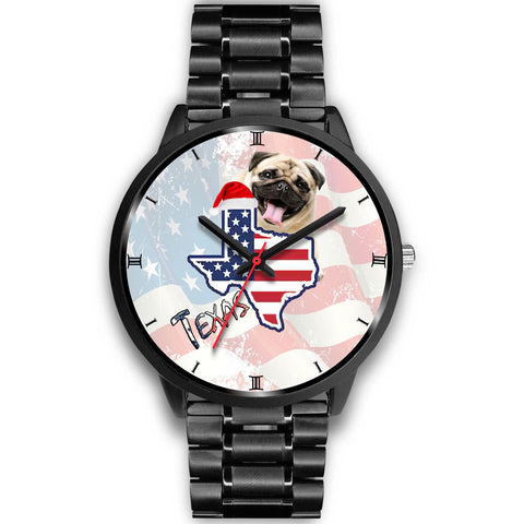 Pug Dog Texas Christmas Special Wrist Watch-Free Shipping