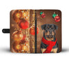 Rottweiler Dog On Christmas Print Wallet Case-Free Shipping