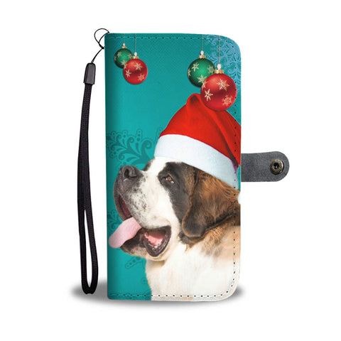 St. Bernard Print On Christmas Wallet Case-Free Shipping