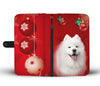 Cute Samoyed Dog On Christmas Wallet Case-Free Shipping