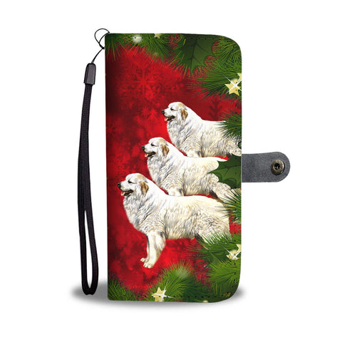 Great Pyrenees Dog Art Christmas Print Wallet Case-Free Shipping