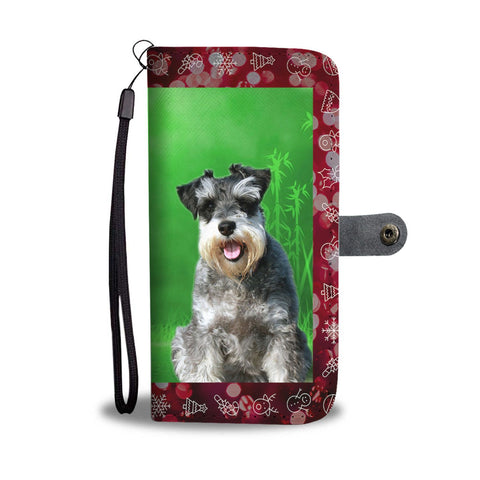 Miniature Schnauzer Christmas Print Wallet Case-Free Shipping