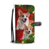 Lovely Pembroke Welsh Corgi Christmas Print Wallet Case-Free Shipping