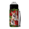 Lovely Pembroke Welsh Corgi Christmas Print Wallet Case-Free Shipping