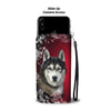 Siberian Husky Dog Art Christmas Print Wallet Case-Free Shipping