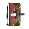 Siberian Husky Dog On Red Christmas Print Wallet Case-Free Shipping