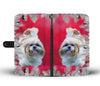 Cute Shih Tzu Dog Christmas Print Wallet Case-Free Shipping