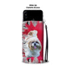 Cute Shih Tzu Dog Christmas Print Wallet Case-Free Shipping