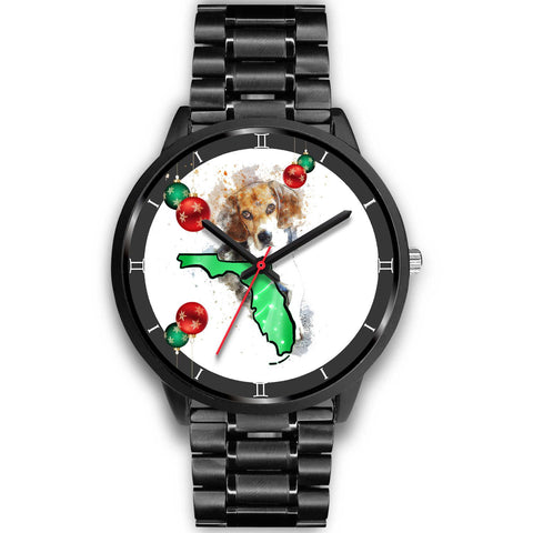 Beagle Dog On Christmas Florida Wrist Watch-Free Shipping