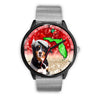 Bernese Mountain Dog On Christmas Florida Wrist Watch-Free Shipping