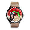 Bernese Mountain Dog On Christmas Florida Wrist Watch-Free Shipping