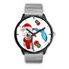 Bichon Frise On Christmas Florida Wrist Watch-Free Shipping