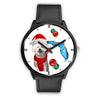 Bichon Frise On Christmas Florida Wrist Watch-Free Shipping