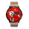 Cute Bichon Frise On Christmas Florida Wrist Watch-Free Shipping