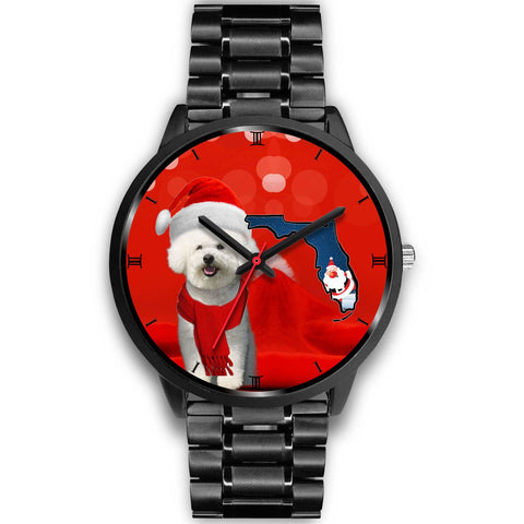 Cute Bichon Frise On Christmas Florida Wrist Watch-Free Shipping