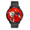 Cute Bichon Frise On Christmas Florida Wrist Watch-Free Shipping