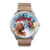 Bloodhound On Christmas Florida Wrist Watch-Free Shipping