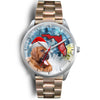 Bloodhound On Christmas Florida Wrist Watch-Free Shipping