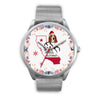 Basset Hound California Christmas Special Silver Wrist Watch-Free Shipping