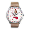 Basset Hound California Christmas Special Silver Wrist Watch-Free Shipping