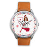 Basset Hound California Christmas Special Silver Wrist Watch-Free Shipping